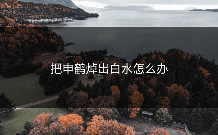 把申鹤焯出白水怎么办